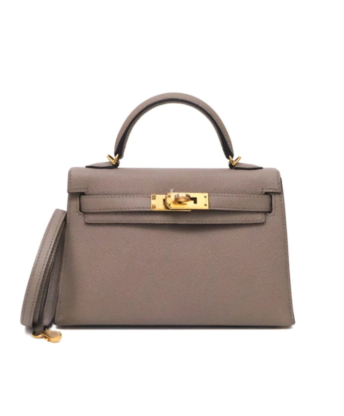 Hermès Mini Kelly Gris Asphalte M8 Epsom Gold Hardware