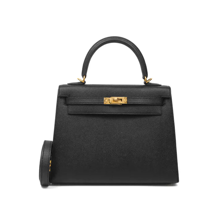 Hermès Kelly 25 Black Noir 89 Epsom Gold Hardware