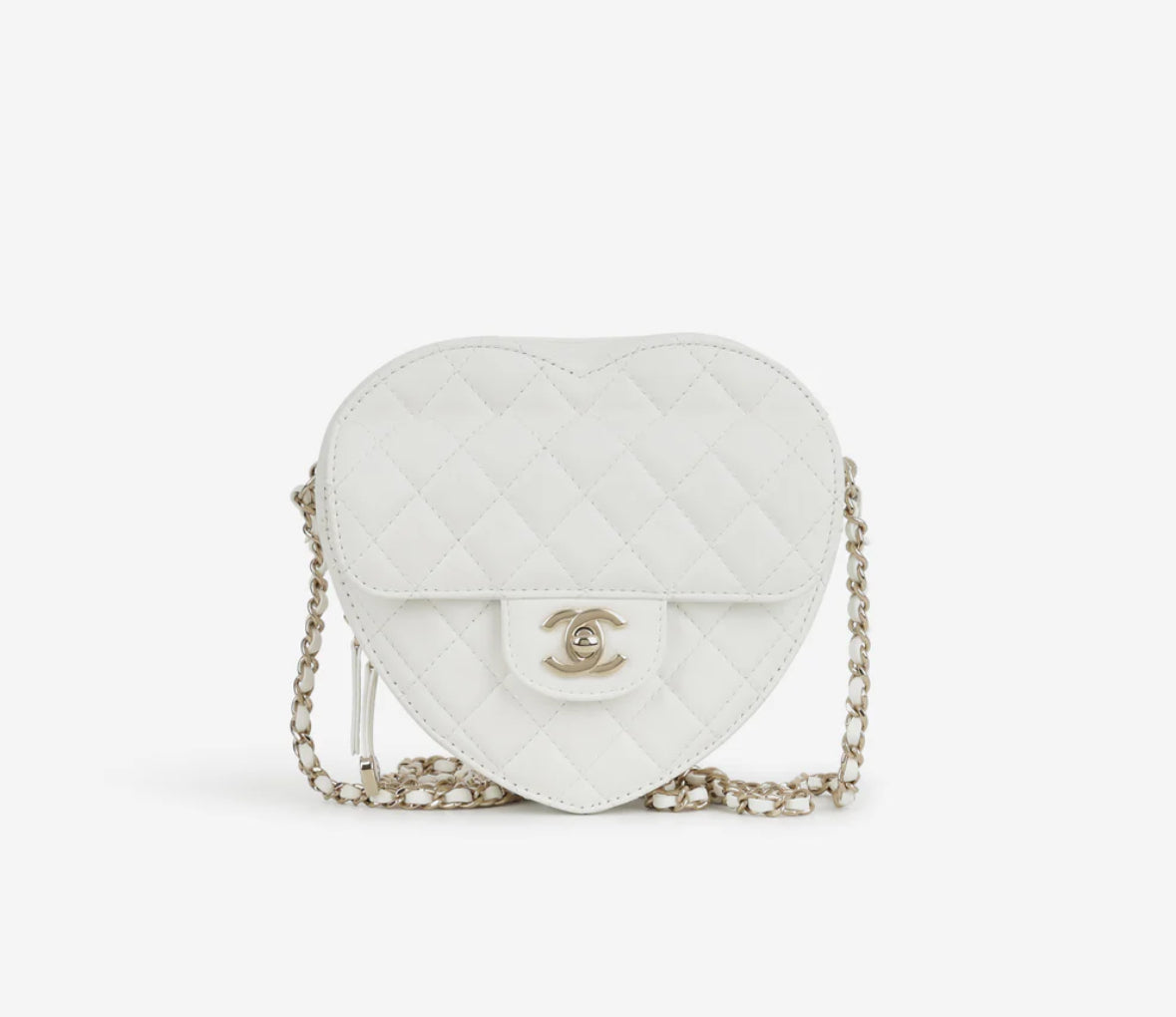 Chanel - Large Heart Bag White Lambskin