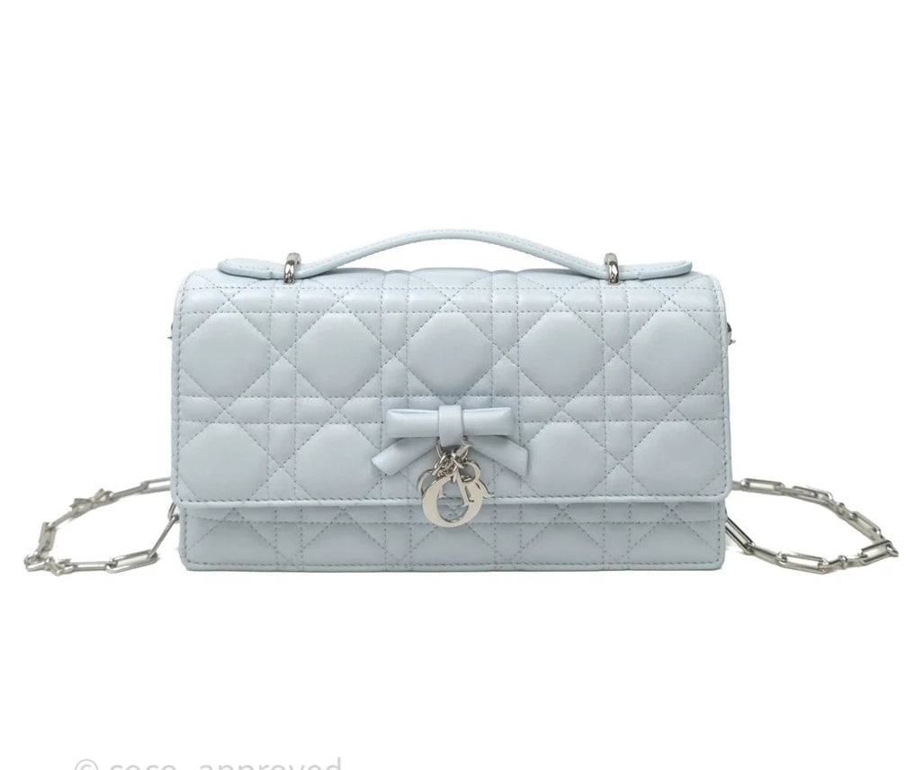 Dior My Dior Mini Bag Ice Blue Cannage Lambskin