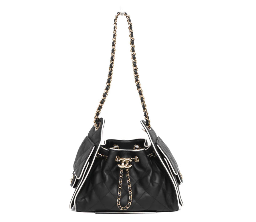 Chanel 25 Mini Black / White Calfskin