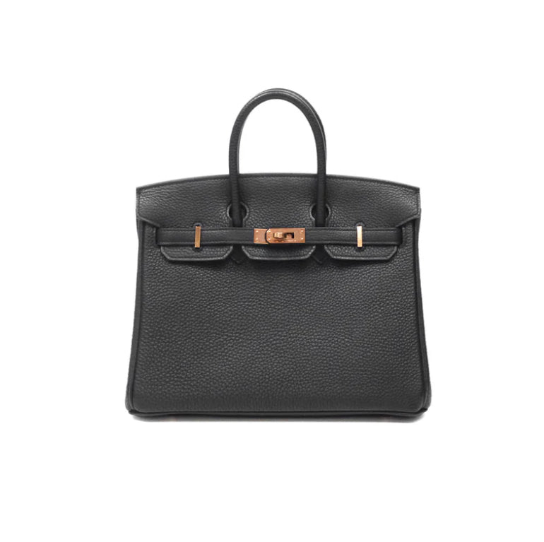 Hermès Birkin 25 Noir 89 Togo Rose Gold Hardware