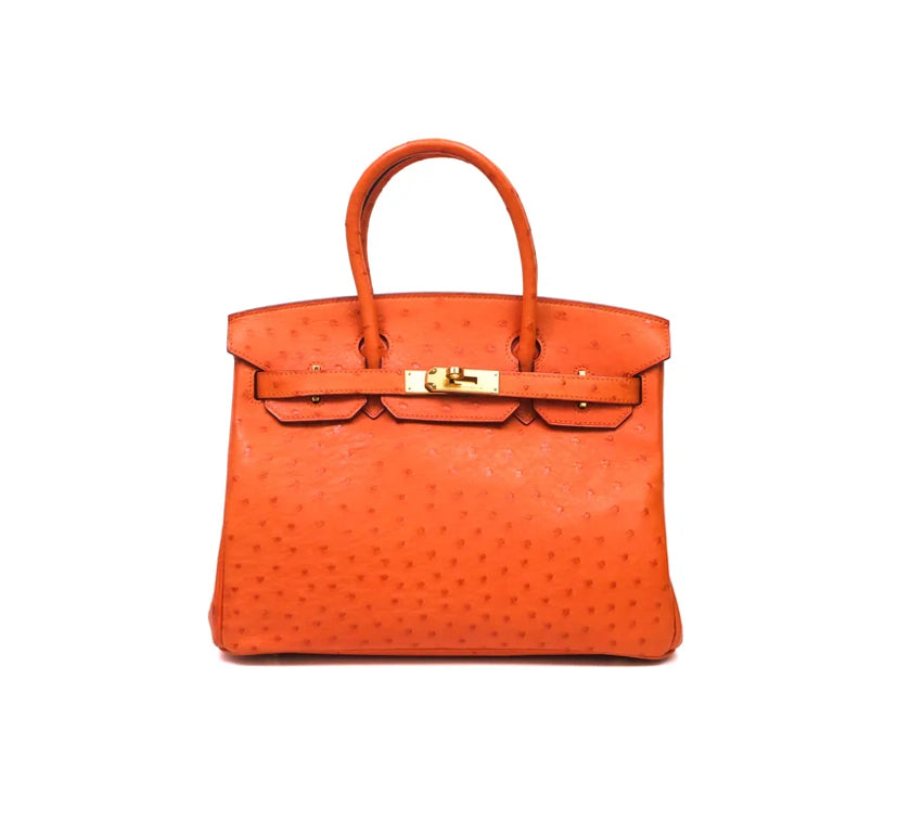 Hermès Birkin Retourne 30 Orange Ostrich Gold Hardware