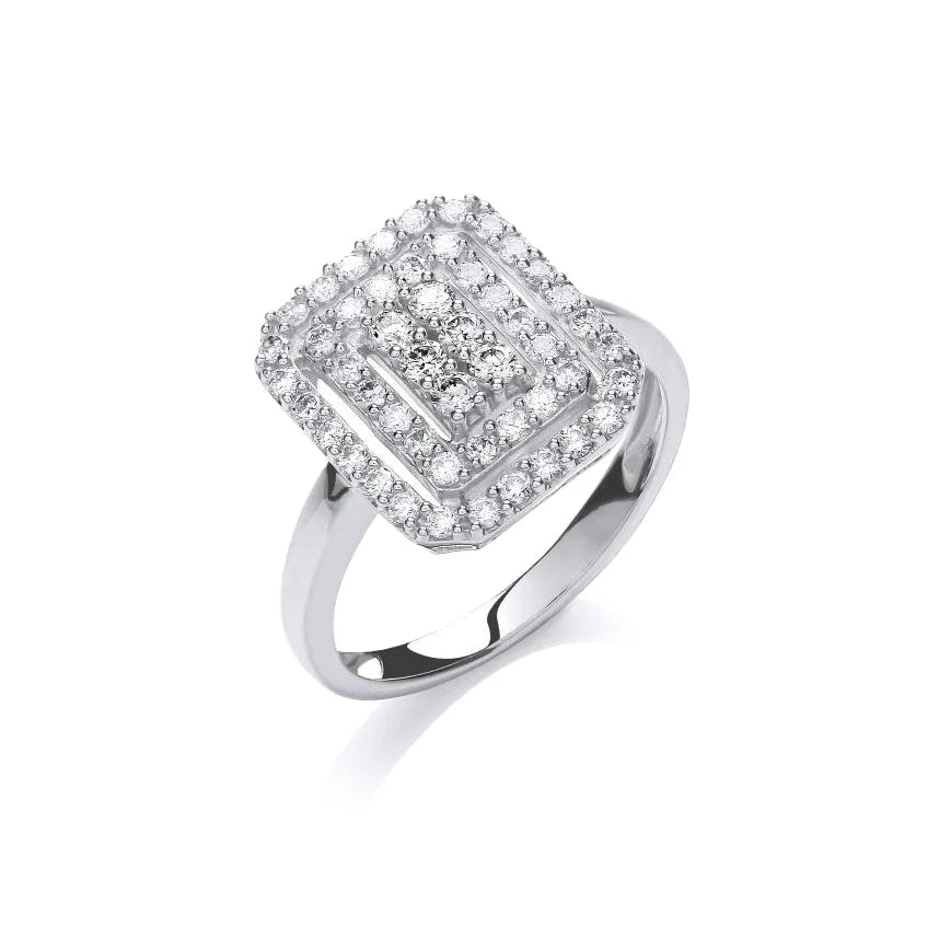 Diamond Pavé Square Ring
