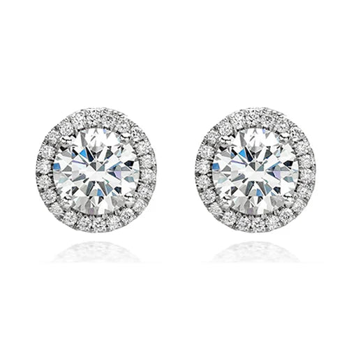 18ct White Gold Diamond Halo Studs
