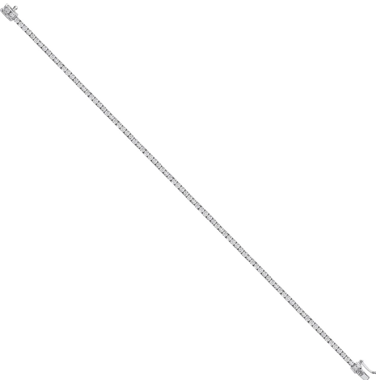 9ct White Gold 0.25ct Diamond Tennis Bracelet