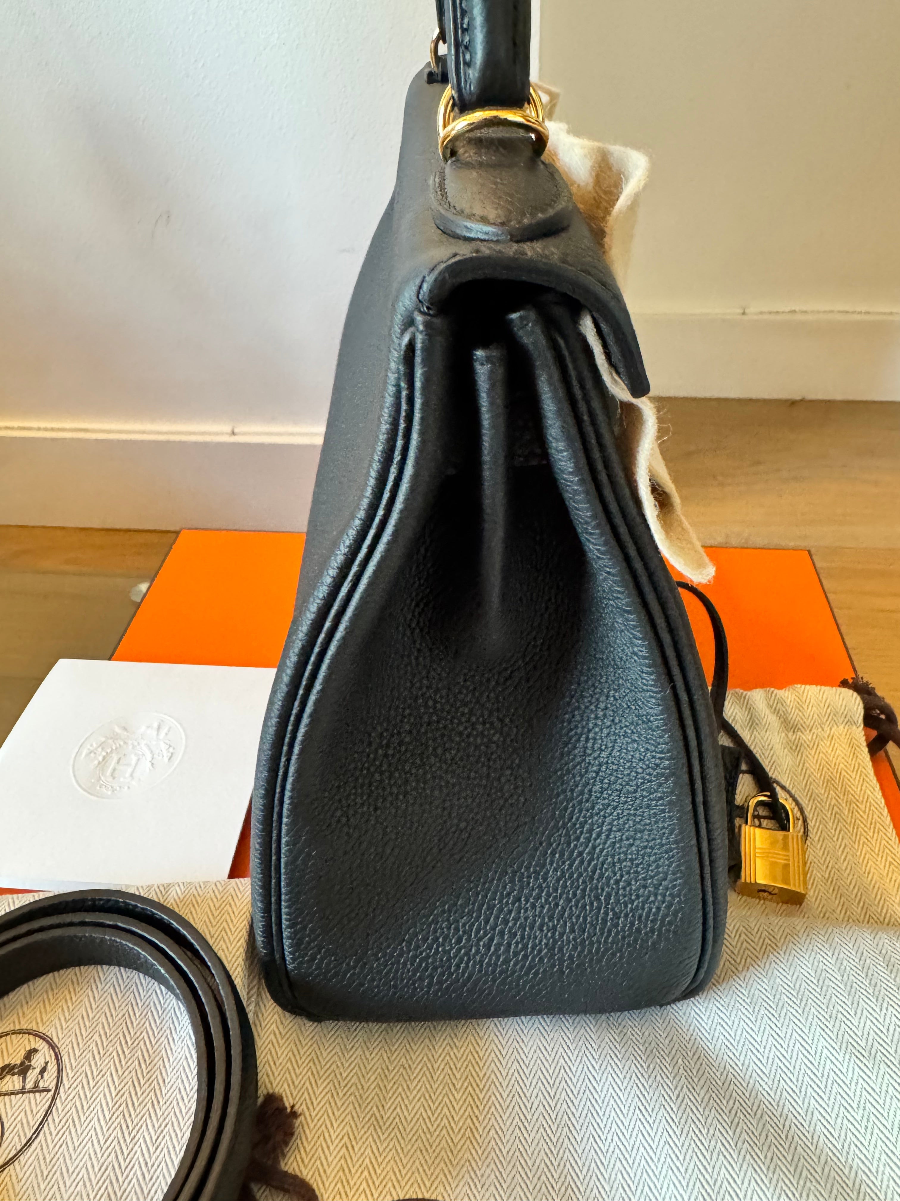 Hermes Kelly 28 Noir Togo GHW Stamp W